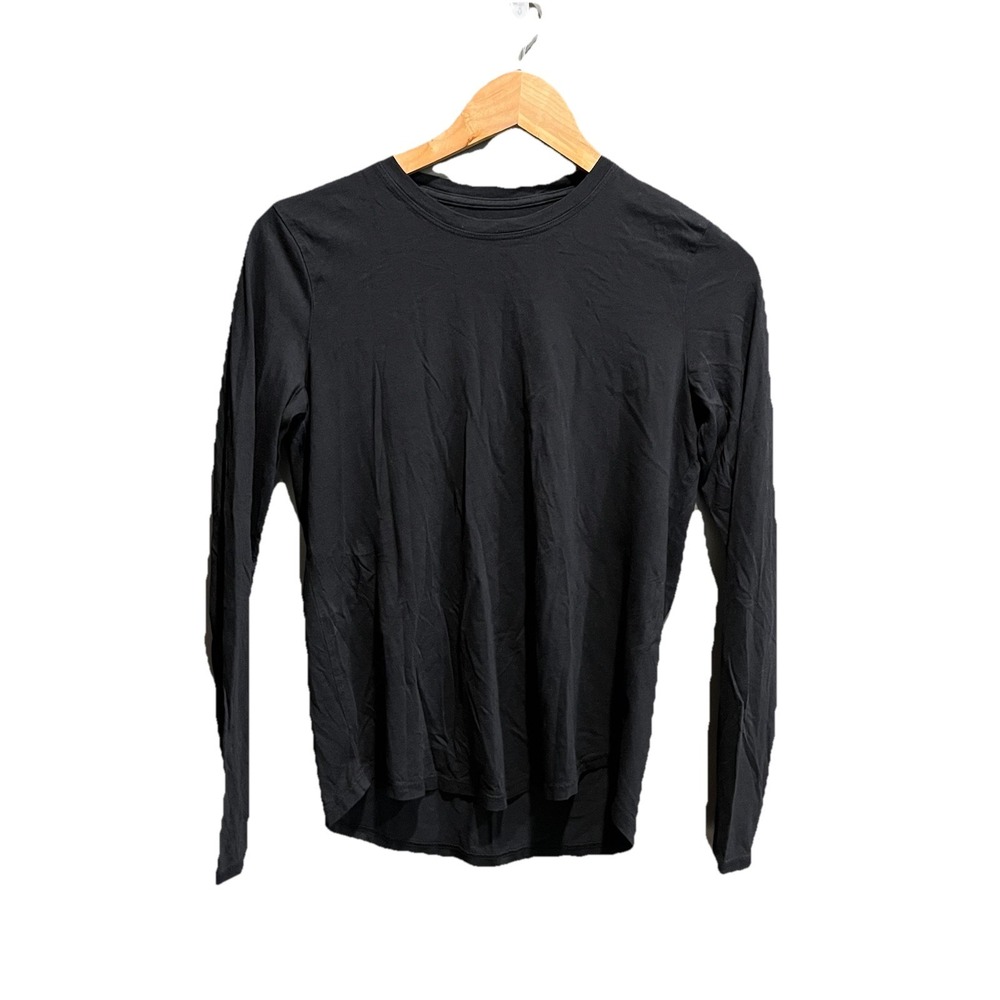 FIGS Black Long Sleeve Pima Cotton Modal Blend Women's Scrubs T-Shirt Size XS‎